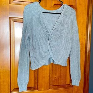 Hollister light grey knot sweater small
